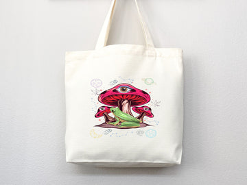 Mushroom Tote bag, cottagecore bag, canvas tote bag, eco friendly bag,aesthetic tote,mushroom gift,cute tote bag,fairycore,nature lover gift