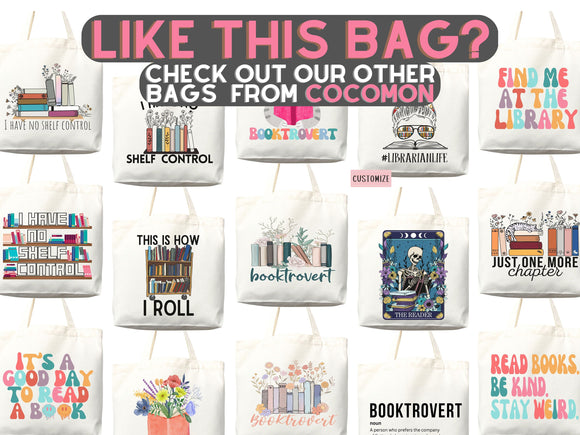Book Lovers Tote Bag, Book Lovers Tote, Gift for Book Lover, Gift For Bookworms, Gift For Teachers,Readers' Tote,Library Tote,Librarian Gift