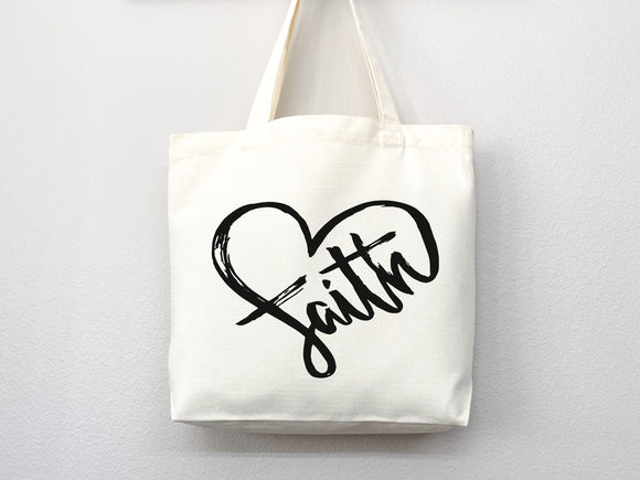 Faith Tote Bag Christian Tote Bag Canvas Gift Religious Gift Scripture Gift Bible Verse Christian Girl Gift Church Gift School Tote Shopper