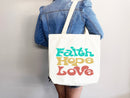 Faith Tote Bag Christian Tote Bag Canvas Gift Religious Gift Scripture Gift Bible Verse Christian Girl Gift Church Gift School Tote Shopper