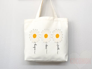 Faith Tote Bag Christian Tote Bag Canvas Gift Religious Gift Scripture Gift Bible Verse Christian Girl Gift Church Gift School Tote Shopper