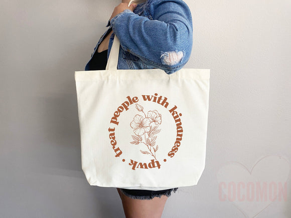 Kindness Tote Bag Canvas Womens Tote For Her Cute Tote Bag Reusable Bag Grocery Tote Shopper Aesthetic Tote Everyday Tote Eco Friendly Bag