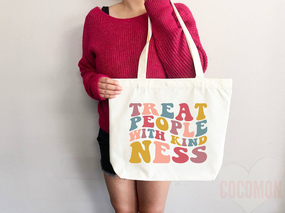 Kindness Tote Bag Canvas Womens Tote For Her Cute Tote Bag Reusable Bag Grocery Tote Shopper Aesthetic Tote Everyday Tote Eco Friendly Bag