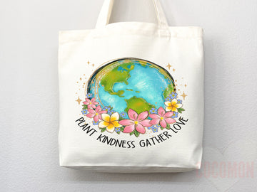 Create A Kinder Planet Tote Bag Canvas Women Tote For Her Cute Tote Bag Reusable Bag Grocery Tote Shopper Everyday Tote Bag Eco Friendly Bag