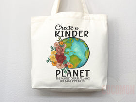 Kinder Planet Tote Bag — Inspirational Gift (009)