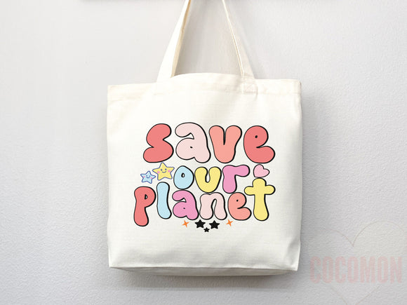 Create A Kinder Planet Tote Bag Canvas Women Tote For Her Cute Tote Bag Reusable Bag Grocery Tote Shopper Everyday Tote Bag Eco Friendly Bag