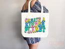 Create A Kinder Planet Tote Bag Canvas Women Tote For Her Cute Tote Bag Reusable Bag Grocery Tote Shopper Everyday Tote Bag Eco Friendly Bag