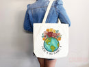 Create A Kinder Planet Tote Bag Canvas Women Tote For Her Cute Tote Bag Reusable Bag Grocery Tote Shopper Everyday Tote Bag Eco Friendly Bag