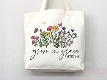 Faith Tote Bag Christian Tote Bag Canvas Gift Religious Gift Scripture Gift Bible Verse Christian Girl Gift Church Gift School Tote Shopper