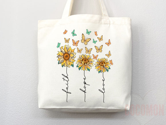 Faith Tote Bag Christian Tote Bag Canvas Gift Religious Gift Scripture Gift Bible Verse Christian Girl Gift Church Gift School Tote Shopper