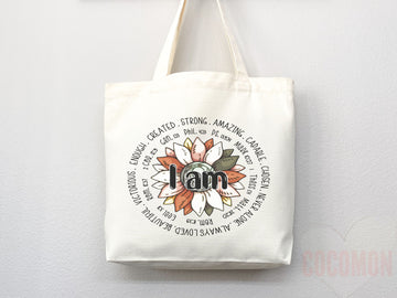Faith Tote Bag Christian Tote Bag Canvas Gift Religious Gift Scripture Gift Bible Verse Christian Girl Gift Church Gift School Tote Shopper