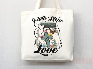 Faith Tote Bag Christian Tote Bag Canvas Gift Religious Gift Scripture Gift Bible Verse Christian Girl Gift Church Gift School Tote Shopper
