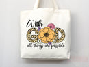 Faith Tote Bag Christian Tote Bag Canvas Gift Religious Gift Scripture Gift Bible Verse Christian Girl Gift Church Gift School Tote Shopper