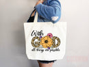 Faith Tote Bag Christian Tote Bag Canvas Gift Religious Gift Scripture Gift Bible Verse Christian Girl Gift Church Gift School Tote Shopper