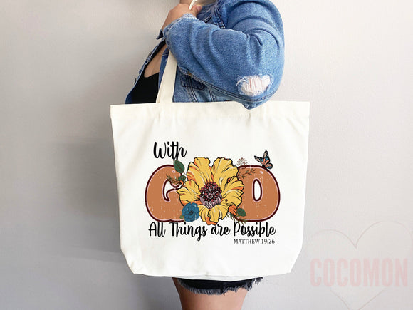 Faith Tote Bag Christian Tote Bag Canvas Gift Religious Gift Scripture Gift Bible Verse Christian Girl Gift Church Gift School Tote Shopper