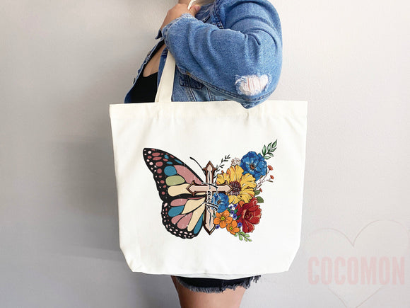 Faith Tote Bag Christian Tote Bag Canvas Gift Religious Gift Scripture Gift Bible Verse Christian Girl Gift Church Gift School Tote Shopper