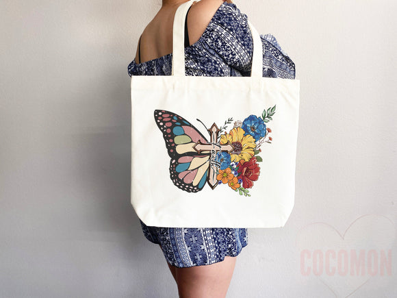 Faith Tote Bag Christian Tote Bag Canvas Gift Religious Gift Scripture Gift Bible Verse Christian Girl Gift Church Gift School Tote Shopper