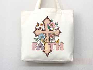 Faith Tote Bag Christian Tote Bag Canvas Gift Religious Gift Scripture Gift Bible Verse Christian Girl Gift Church Gift School Tote Shopper