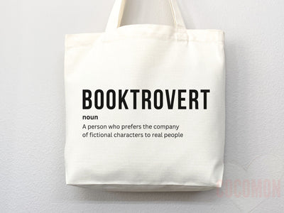 Booktrovert Tote Bag, Book Lovers Tote, Gift for Book Lover, Gift For Bookworms, Gift For Teachers, Readers' Tote,Library Tote,aesthetic bag