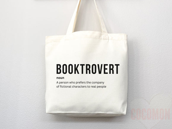 Booktrovert Tote Bag, Book Lovers Tote, Gift for Book Lover, Gift For Bookworms, Gift For Teachers, Readers' Tote,Library Tote,aesthetic bag