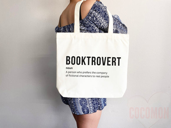 Booktrovert Tote Bag, Book Lovers Tote, Gift for Book Lover, Gift For Bookworms, Gift For Teachers, Readers' Tote,Library Tote,aesthetic bag