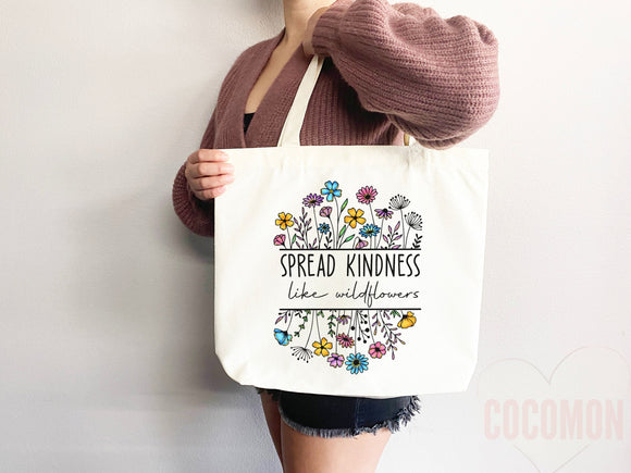 Kindness Tote Bag Canvas Womens Tote For Her Cute Tote Bag Reusable Bag Grocery Tote Shopper Aesthetic Tote Everyday Tote Eco Friendly Bag