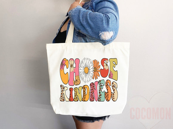 Kindness Tote Bag Canvas Womens Tote For Her Cute Tote Bag Reusable Bag Grocery Tote Shopper Aesthetic Tote Everyday Tote Eco Friendly Bag