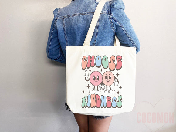 Kindness Tote Bag Canvas Womens Tote For Her Cute Tote Bag Reusable Bag Grocery Tote Shopper Aesthetic Tote Everyday Tote Eco Friendly Bag