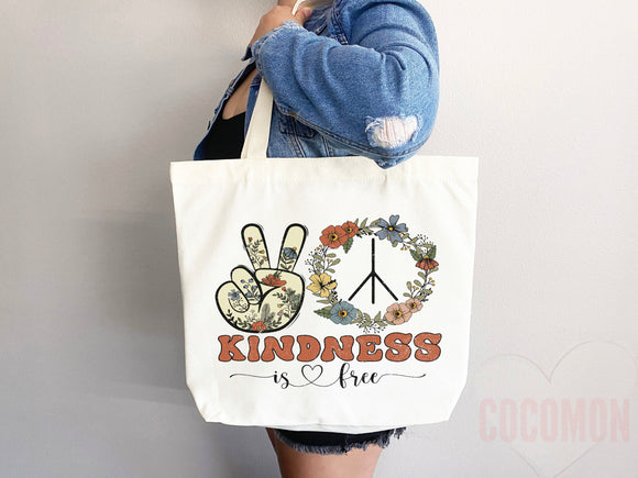 Kindness Tote Bag Canvas Womens Tote For Her Cute Tote Bag Reusable Bag Grocery Tote Shopper Aesthetic Tote Everyday Tote Eco Friendly Bag