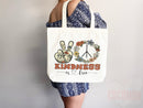 Kindness Tote Bag Canvas Womens Tote For Her Cute Tote Bag Reusable Bag Grocery Tote Shopper Aesthetic Tote Everyday Tote Eco Friendly Bag