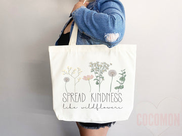 Kindness Tote Bag Canvas Womens Tote For Her Cute Tote Bag Reusable Bag Grocery Tote Shopper Aesthetic Tote Everyday Tote Eco Friendly Bag