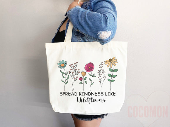 Kindness Tote Bag Canvas Womens Tote For Her Cute Tote Bag Reusable Bag Grocery Tote Shopper Aesthetic Tote Everyday Tote Eco Friendly Bag