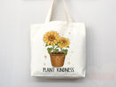 Kindness Tote Bag Floral Bag Flower Tote Canvas Womens Tote For Her Cute Tote Bag Reusable Bag Grocery Tote Shopper Everyday Tote Eco Bag