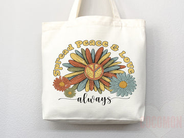 Kindness Tote Bag Floral Bag Flower Tote Canvas Womens Tote For Her Cute Tote Bag Reusable Bag Grocery Tote Shopper Everyday Tote Eco Bag