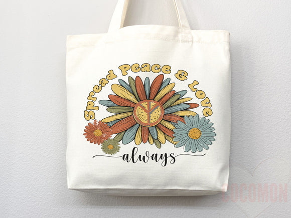 Kindness Tote Bag Floral Bag Flower Tote Canvas Womens Tote For Her Cute Tote Bag Reusable Bag Grocery Tote Shopper Everyday Tote Eco Bag