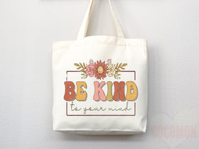 Kindness Tote Bag Floral Bag Flower Tote Canvas Womens Tote For Her Cute Tote Bag Reusable Bag Grocery Tote Shopper Everyday Tote Eco Bag