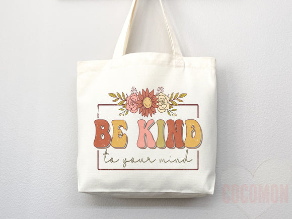 Kindness Tote Bag Floral Bag Flower Tote Canvas Womens Tote For Her Cute Tote Bag Reusable Bag Grocery Tote Shopper Everyday Tote Eco Bag