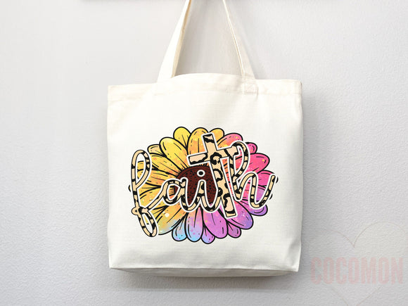 Faith Tote Bag Christian Tote Bag Canvas Gift Religious Gift Scripture Gift Bible Verse Christian Girl Gift Church Gift School Tote Shopper