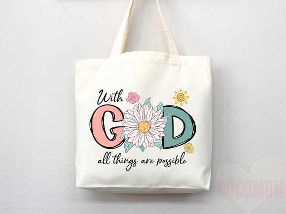 Faith Tote Bag Christian Tote Bag Canvas Gift Religious Gift Scripture Gift Bible Verse Christian Girl Gift Church Gift School Tote Shopper