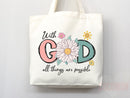 Faith Tote Bag Christian Tote Bag Canvas Gift Religious Gift Scripture Gift Bible Verse Christian Girl Gift Church Gift School Tote Shopper