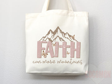 Faith Tote Bag Christian Tote Bag Canvas Gift Religious Gift Scripture Gift Bible Verse Christian Girl Gift Church Gift School Tote Shopper
