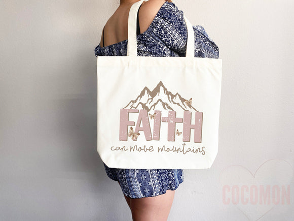 Faith Tote Bag Christian Tote Bag Canvas Gift Religious Gift Scripture Gift Bible Verse Christian Girl Gift Church Gift School Tote Shopper