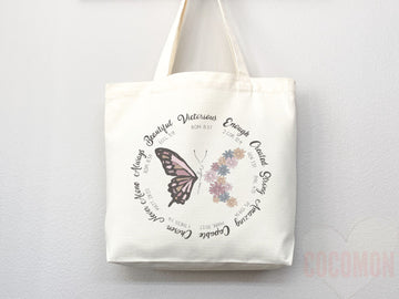 Faith Tote Bag Christian Tote Bag Canvas Gift Religious Gift Scripture Gift Bible Verse Christian Girl Gift Church Gift School Tote Shopper