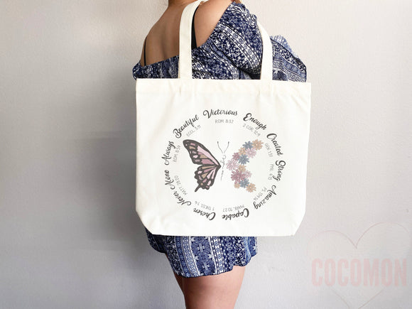 Faith Tote Bag Christian Tote Bag Canvas Gift Religious Gift Scripture Gift Bible Verse Christian Girl Gift Church Gift School Tote Shopper