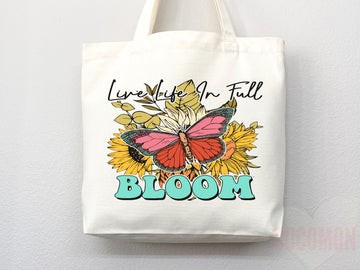 Floral Tote Flower Bag Gift for Floral Lover Flower Lover Gift Bag Womens Tote for Her Cute Tote Bag Reusable Bag Eco Friendly Tote Shopper