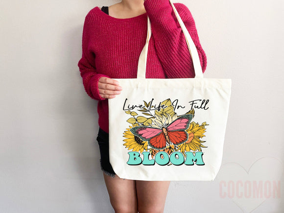 Floral Tote Flower Bag Gift for Floral Lover Flower Lover Gift Bag Womens Tote for Her Cute Tote Bag Reusable Bag Eco Friendly Tote Shopper