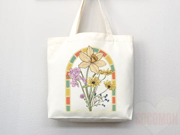 Floral Tote Flower Bag Gift for Floral Lover Flower Lover Gift Bag Womens Tote for Her Cute Tote Bag Reusable Bag Eco Friendly Tote Shopper