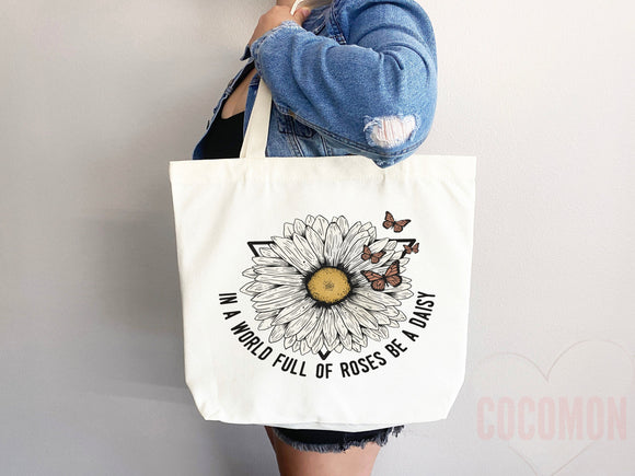 Floral Tote Flower Bag Gift for Floral Lover Flower Lover Gift Bag Womens Tote for Her Cute Tote Bag Reusable Bag Eco Friendly Tote Shopper