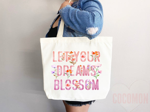Floral Tote Flower Bag Gift for Floral Lover Flower Lover Gift Bag Womens Tote for Her Cute Tote Bag Reusable Bag Eco Friendly Tote Shopper