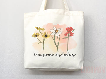 Floral Tote Flower Bag Gift for Floral Lover Flower Lover Gift Bag Womens Tote for Her Cute Tote Bag Reusable Bag Eco Friendly Tote Shopper